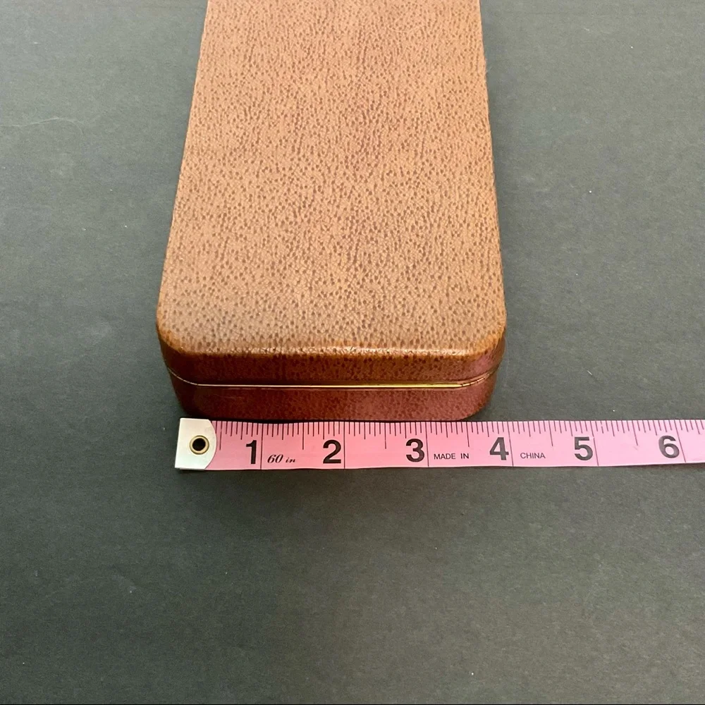 Vintage Mid Century Modern Farrington Texol Jewelry Box Brown - Picture 7 of 10